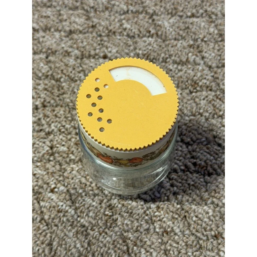 Vintage Anchor Hocking Spice of Life Glass Shaker Jar Yellow Lid 1970s